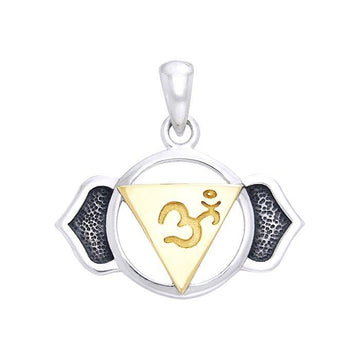 Ajna Brow Silver and 14k gold accents Chakra Pendant MPD1509 - Jewelry